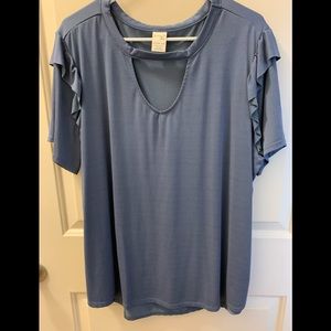 Terra & Sky 2X dusty blue top